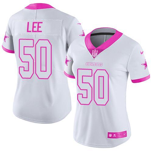 Women White Pink Limited Rush jerseys-036